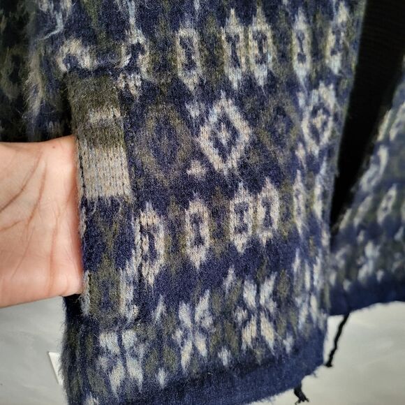 Vintage Wool Ruminahui jacket coat boho deer antler Fair Isle Warm hood No size - Picture 10 of 11